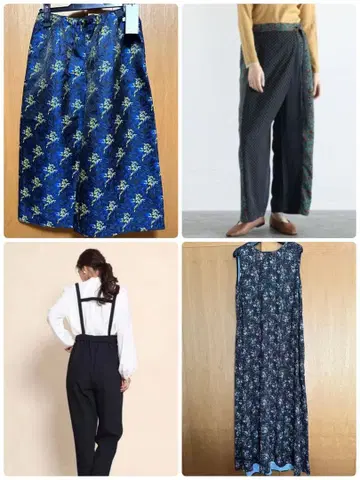 꽃무늬 와이드 팬츠와 롱 드레스 셋업