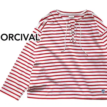 ORCIVAL 레이스업 보더 바스크 셔츠 풀오버