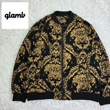 glamb Glitter Jersey II 블루종 바로크 패턴 L