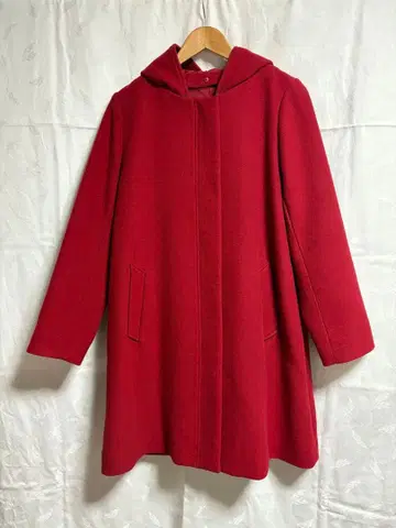 글로벌 워크 후드 탈착 2Way 화려한 레드 미디 기장 M 클리닝 완료