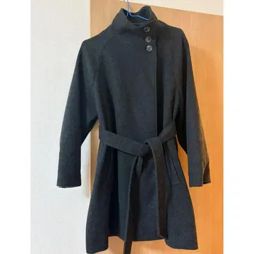 [새상품급] Chico 스탠드 카라 코트 차콜 그레이