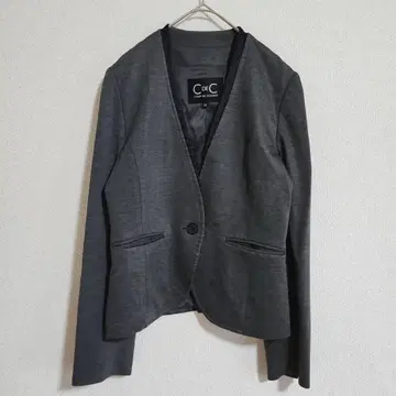 [ CDEC ] ( S ) 파이핑 노카라 자켓/V넥/캐주얼 자켓