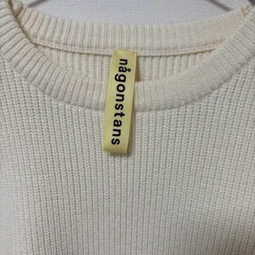 nagonstans 니트 스웨터 화이트 레드