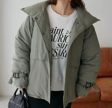 discoat 충전솜 스탠드 벨트 자켓