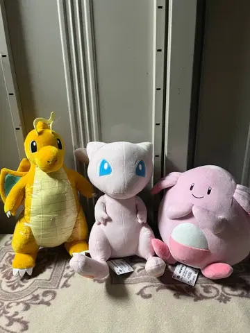 포켓몬 메챠모후 봉제 인형 세트 뮤우 럭키 카이류