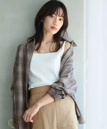 ANY (any FAM) 옴브레 체크 오버 셔츠