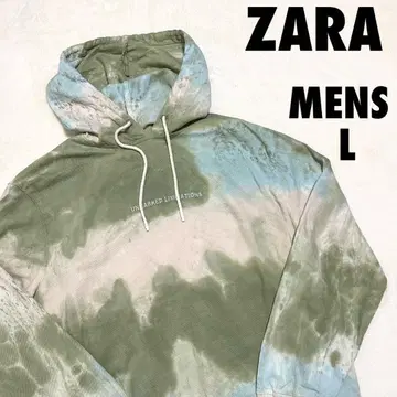 ZARA 자라 타이 다이 패턴 풀오버 후드티 남성용 L 사이즈