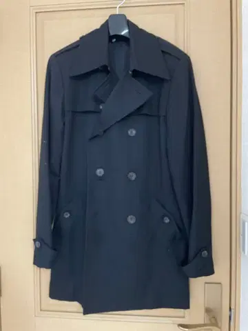 라운지 리자드 블랙 울 트렌치코트 사이즈:2