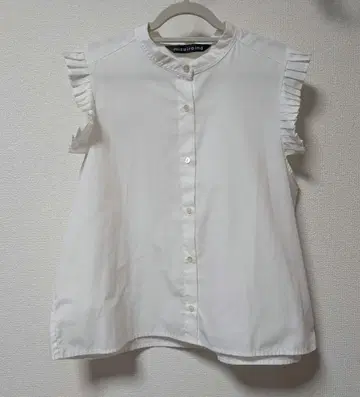 [미즈이로 인도] 소매 프릴 슬리브리스 셔츠