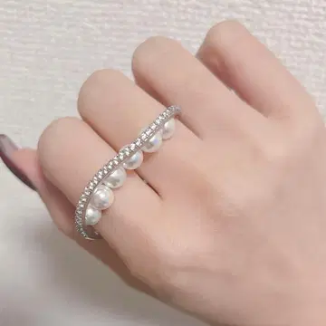 스텔라 할리우드 Saori 콜라보 비쥬 라인 펄 핑거 반지