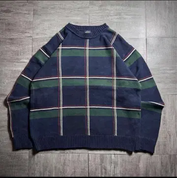 [ 90's ] DOCKERS 체크 무늬 코튼 니트 스웨터 L 사이즈