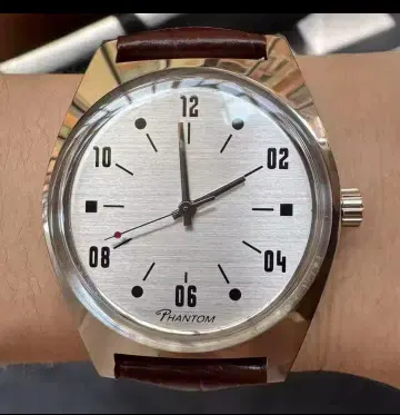 PHANTOM 수동 와인딩 아날로그 시계 실버