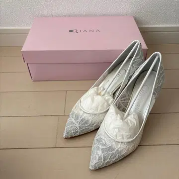 [컨디션 최상] DIANA 22.5cm 레이스 스틸레토 브라이덜 신발