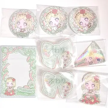 프리파라 캬라핀 후와리 캔뱃지 네임배지 스티커 카드 케이스