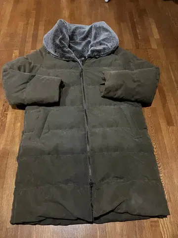 ROSE BUD 올리브 그린 플리스 옷깃 다운 자켓 F