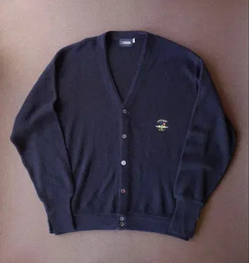 80s 빈티지 IZOD 아이조드 아크릴 니트 가디건 블랙