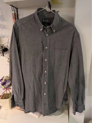 빈티지 Gitman Bros 그레이 버튼 다운 셔츠