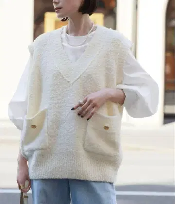 니트 베스트 트위드 니트 베스트 엘프랭크