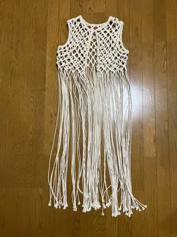 [ CHIKA KISADA ] 니트 프린지 롱베스트