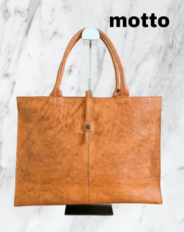 새상품급 motto 모토 가죽 토트백 카멜 브라운