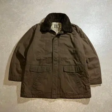 Calvin Klein 하프 코트 보아 옷깃 더블 지퍼 브라운