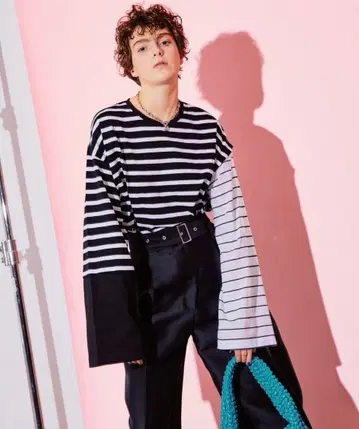 MAISON SPECIAL 멀티 콤비 빅 보더 상의