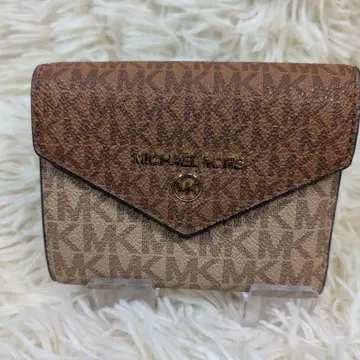 MICHAELKORS 접이식 지갑 올 패턴 로고 브라운