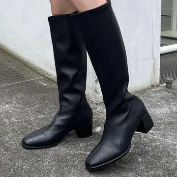 NICE CLAUP 베이직 롱 부츠 블랙 M