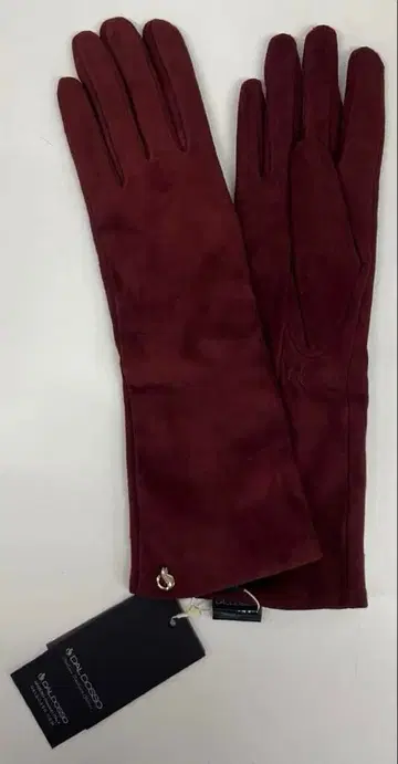 스웨이드 롱 그로브 보르도 DAL DOSSO 가죽 장갑 6.5