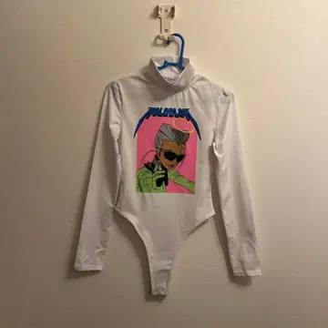 화이트 그래픽 바디수트