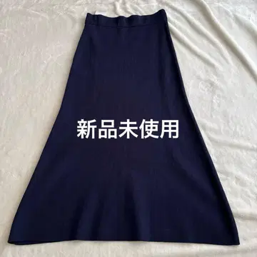 미사용 새상품 스픽 앤 스팬 네이비 니트 스커트 밴딩