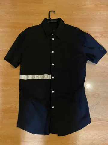 CRONOS 블랙 반팔 버튼업 셔츠