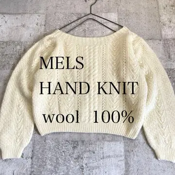 MELS HANDKNIT 숏 기장 복슬복슬 니트 모 100%
