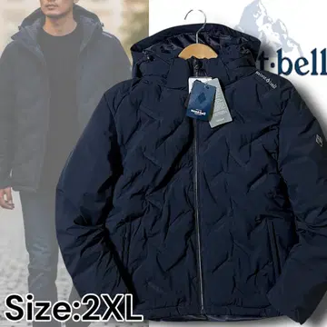 네이비 계열 XXL 몽벨 에코 다운 자켓 후드 탈부착 가능