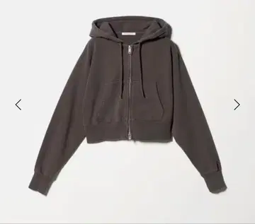 코튼 숏 프론트 지퍼 후드티