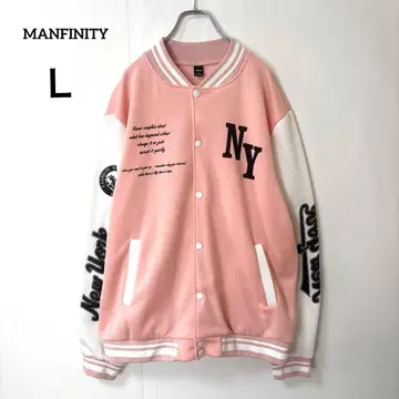 MANFINITY [ L ] 긴팔 블루종 맨투맨 베이스볼 자켓 로고