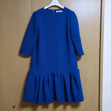 ADORE 파랑 무릎 기장 7부 소매 원피스