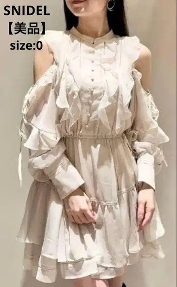 [ 새상품급 ] snidel 스나이델 프릴 쉬폰 미니 원피스