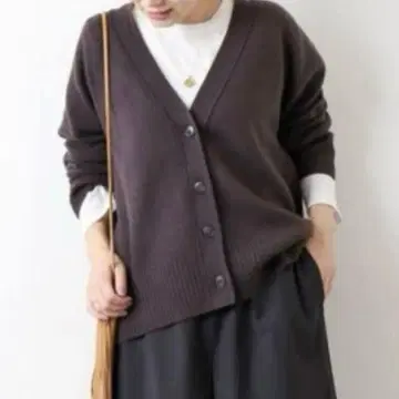 저널 스탠다드 울 캐시미어 가디건 V넥