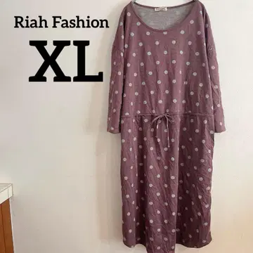 Riah Fashion [ XL ] 도트 무늬 긴팔 원피스 마터니티