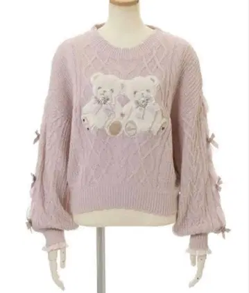 LIZLISA Twin Bunnies 니트탑 핑크