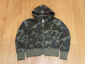 루프 휠러 x BEAMS 카모 무늬 카모플라쥬 지퍼 후드티