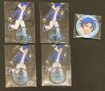 마나미 산가쿠 훼미리마트 아크릴 스탠드 4개 세트 + 캔뱃지