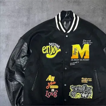 레어 MR.ENJOY DA MONEY 바시티 자켓 빅 로고