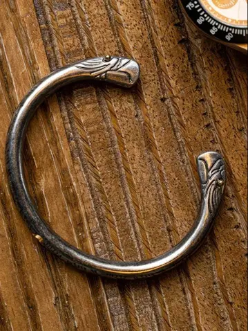 실버 뱀 디자인 팔찌 이글