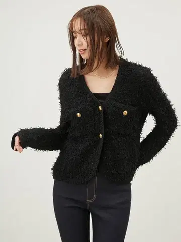 [ 택 포함 미사용 새상품 ] 니트 트위드 숏 자켓