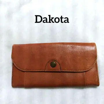 다코타 장지갑 플랩 천연 가죽 가죽 클래식 브라운