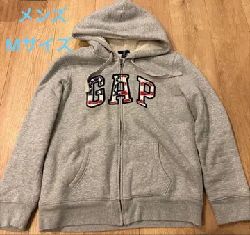 GAP 갭 미국 국기 디자인 후드티 자수 로고 속기모 M