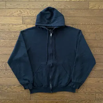 프룻 오브 더 룸 풀 집업 후드티 블랙 무지 L