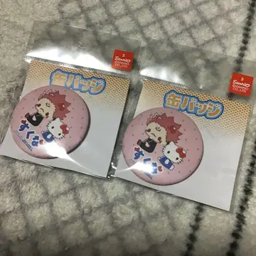 주술회전 시부야 사변 x 산리오 스쿠나 x 헬로키티 무광 코팅 캔뱃지